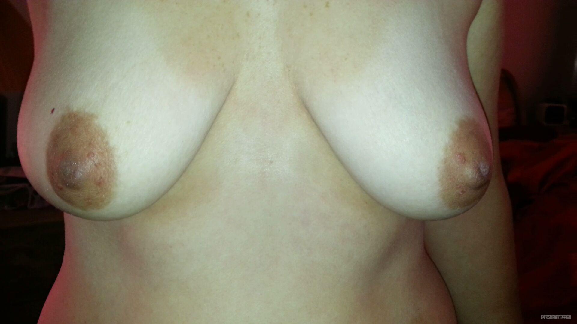 Tit Flash: Wife's Medium Tits - FYI from United States